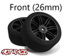 Hot Race 1:10 Front Tires - Black Wheel (35 Shore)