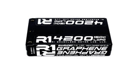 R1 4200mah 150C 7.4V 2S LIPO Enhanced Graphene Low Profile Shorty Battery 030018-4