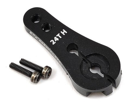 ProTek RC 4mm Aluminum Long Clamp Lock Servo Horn (Black) (24T-Hitec) - GRIPWORKS RC